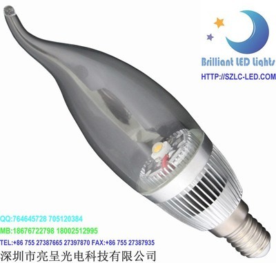 【LED蜡烛灯 1*3W,用于装饰灯具的节能光源】价格,厂家,图片,LED球泡灯,深圳市亮呈光电科技-